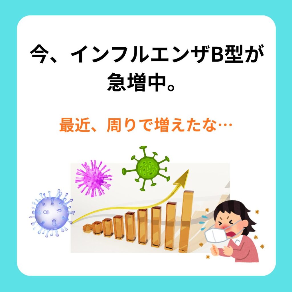 インフルエンザB型が急増中。八代市でも学級閉鎖が増えています。