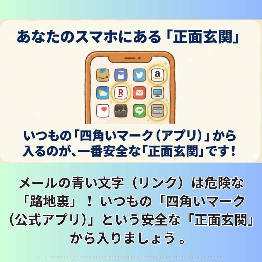 スマホの公式アプリから入る正面玄関の解説