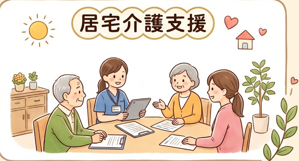 ケアマネジャーが相談を受けるイラスト